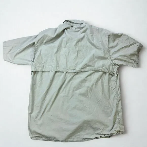 World Wide Sportsman Mens XL Fishing Shirt Light Green Short Sleeve Button Up - Picture 2 of 6